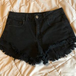 High waisted jean shorts